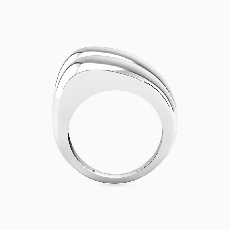 Waves by L'azurde Curved Ring In Silver - Image 4